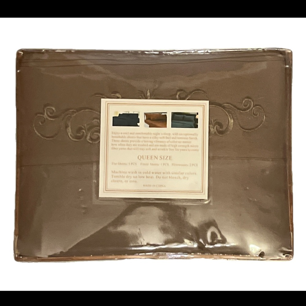 Elegant Brown Home Queen 4 piece bedding